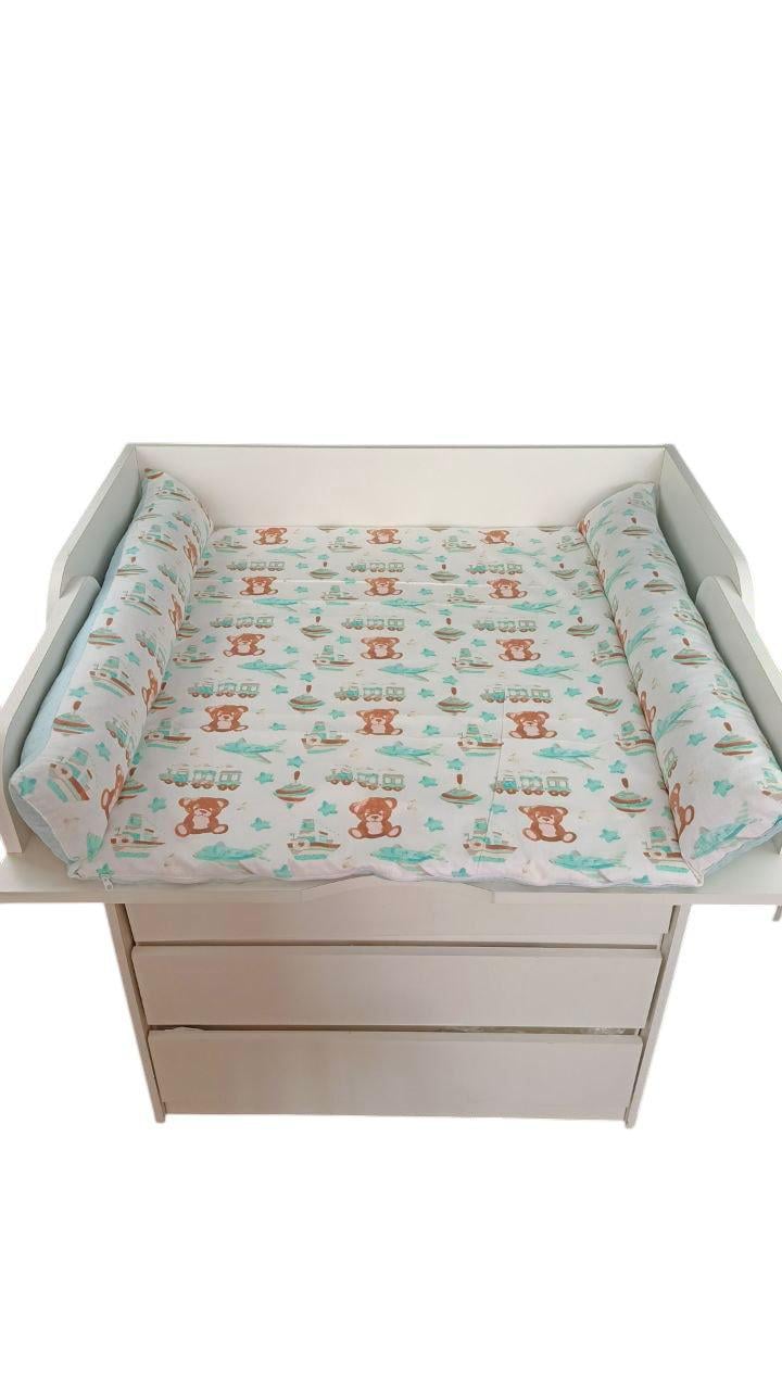 Пеленальный матрас двусторонний на детский комод с принтом Медвежата 90х70 см (1479) Пеленальный матрас двусторонний на детский комод с принтом Медвежата 90х70 см (1479)