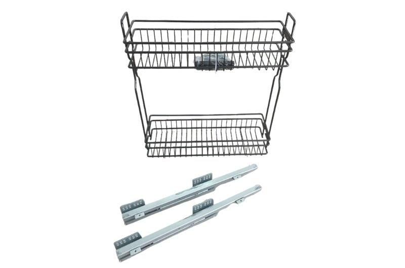 Карго Linken system 150 Spark праве 2 полиці прихованого монтажу повного висунення з плавним доведенням Чорний Карго Linken system 150 Spark праве 2 полиці прихованого монтажу повного висунення з плавним доведенням Чорний