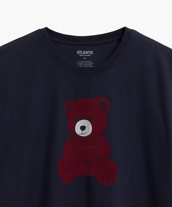 Пижама мужская Atlantic NMP-377 кофта/штаны в клетку хлопок L Синий/Бургунди (2786961181) - фото 5