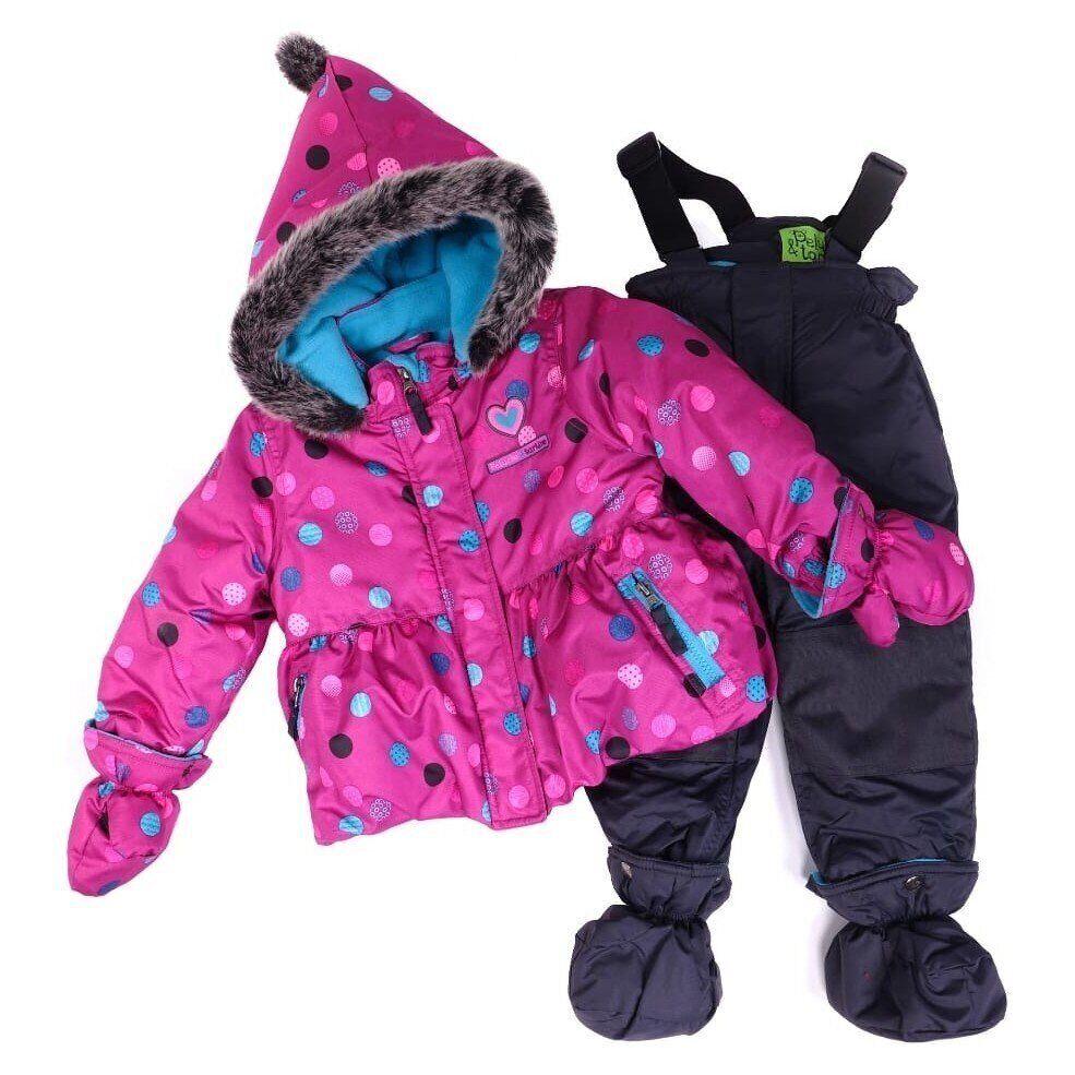 Дитячий зимовий комплект для дівчинки Peluche&Tartine F16M32BF 82-90 см Рожево-фіолетовий (F16M32BF-Paradisio-18m)