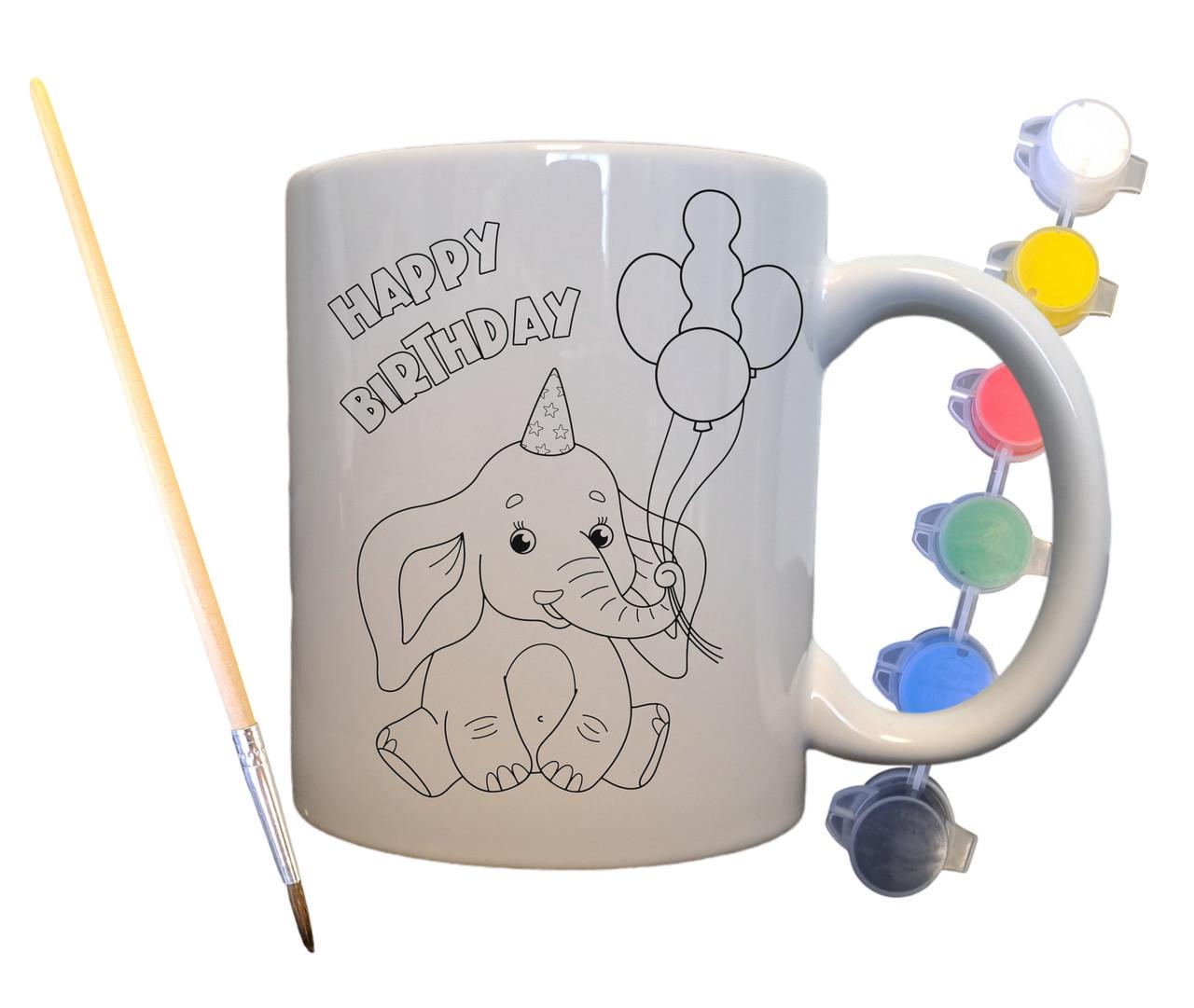 Набор для творчества кружка раскраска День рождения 330 мл Белый (КР0062)