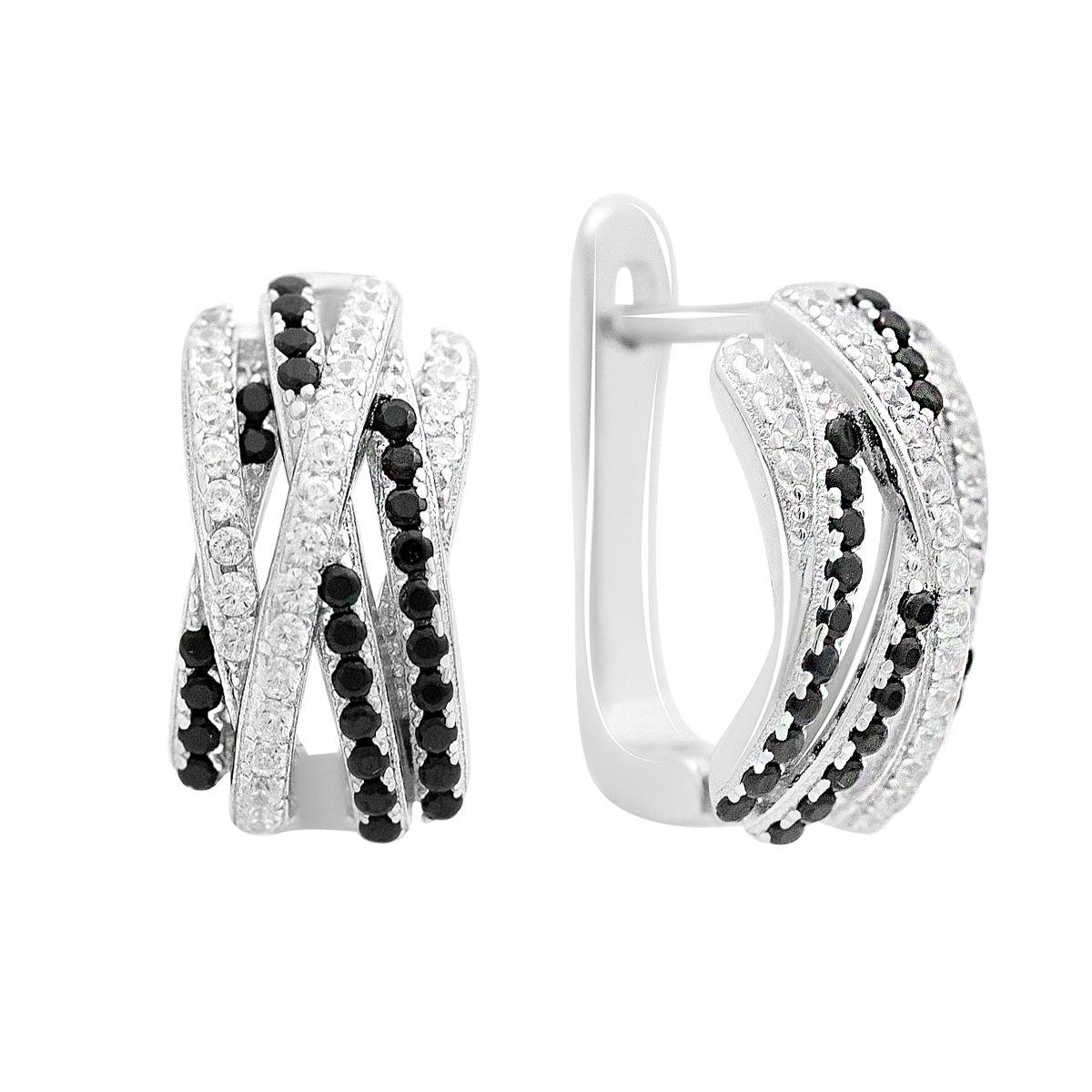 Серьги серебряные с фианитами (2152651)