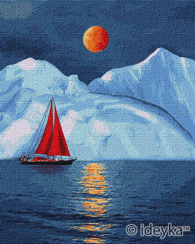 Картина по номерам Идейка Красный парусник 40x50 см (Id-KHO2751)