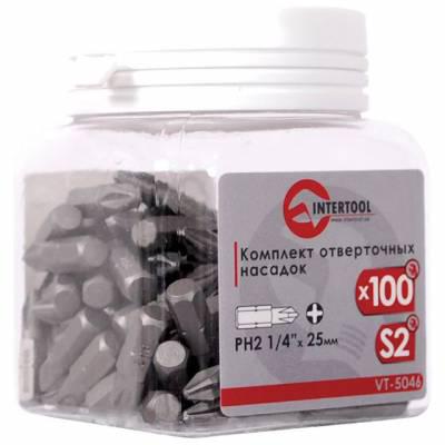 Комплект бит Intertool VT-5046 PH2 1/4"x 25 мм 100 шт.