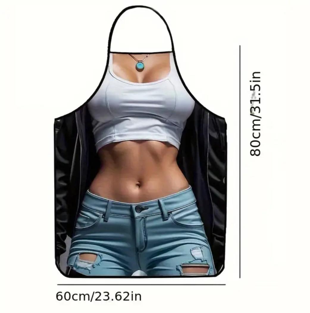 Фартук с приколом девушка в джинсах 80x60 см Разноцветный (50222) - фото 4 Фартук с приколом девушка в джинсах 80x60 см Разноцветный (50222) - фото 4