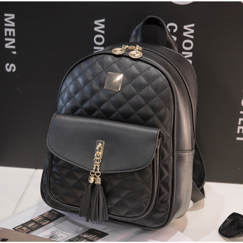 Рюкзак жіночий стьобаний 30x21 см Чорний (814) - фото 2 Рюкзак жіночий стьобаний 30x21 см Чорний (814) - фото 2