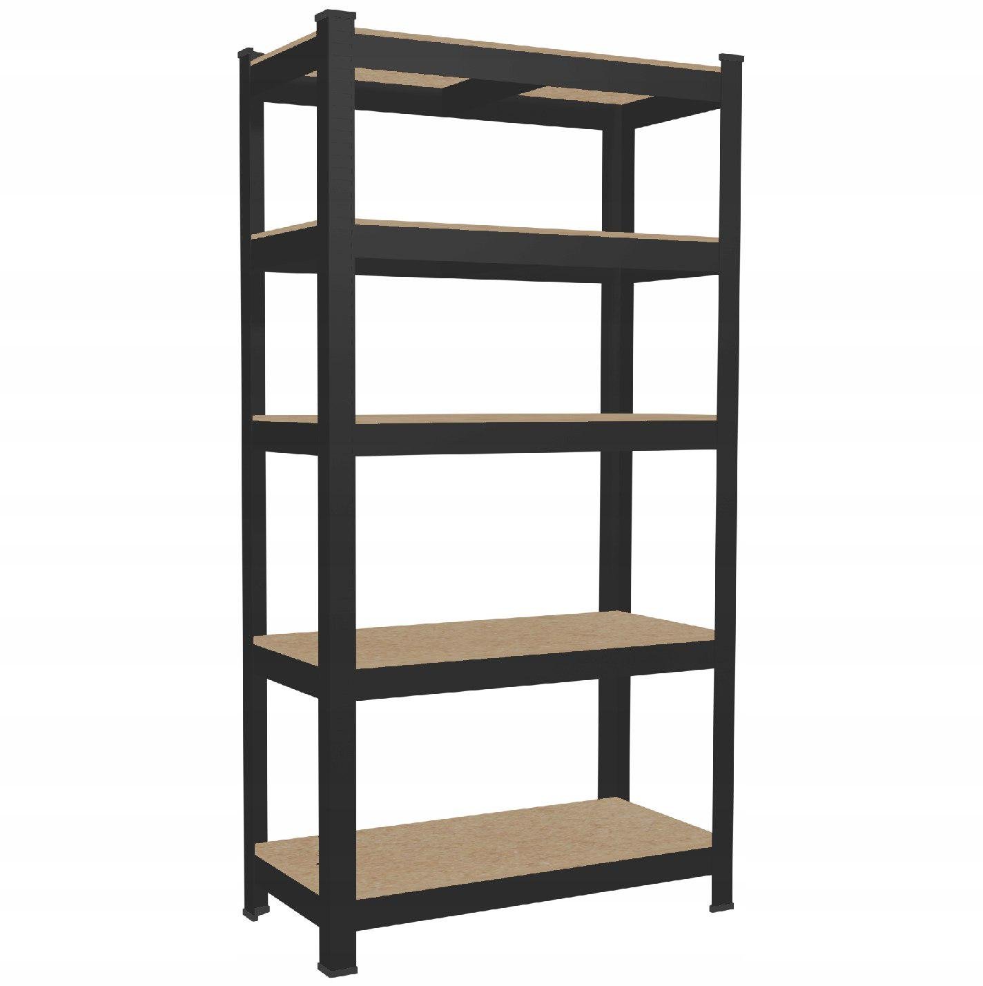 Стелаж складський 180х90х40 см з 5 полицями МДФ розбірний металевий Gardenline Чорний