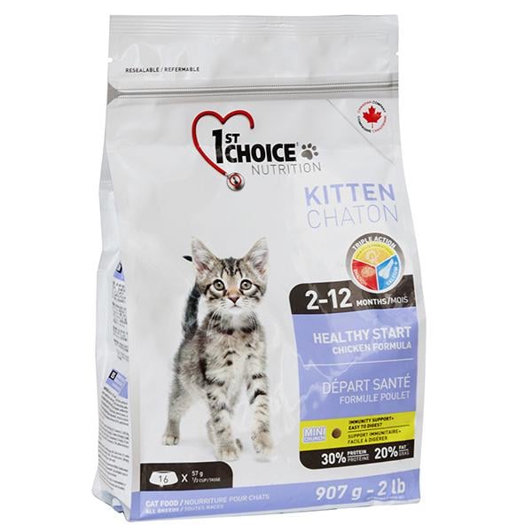 Корм сухий для кошенят 1st Choice Kitten Healthy Start курка супер преміум 907 г (65672290012)