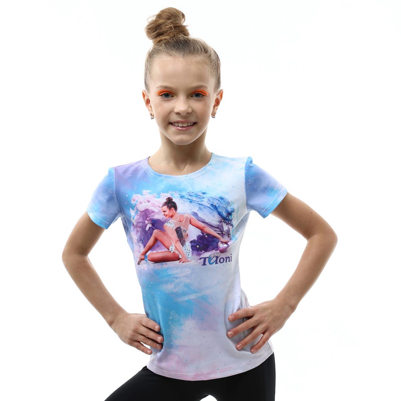 Футболка NASTYA 32 116-122 см Сиреневый/Голубой