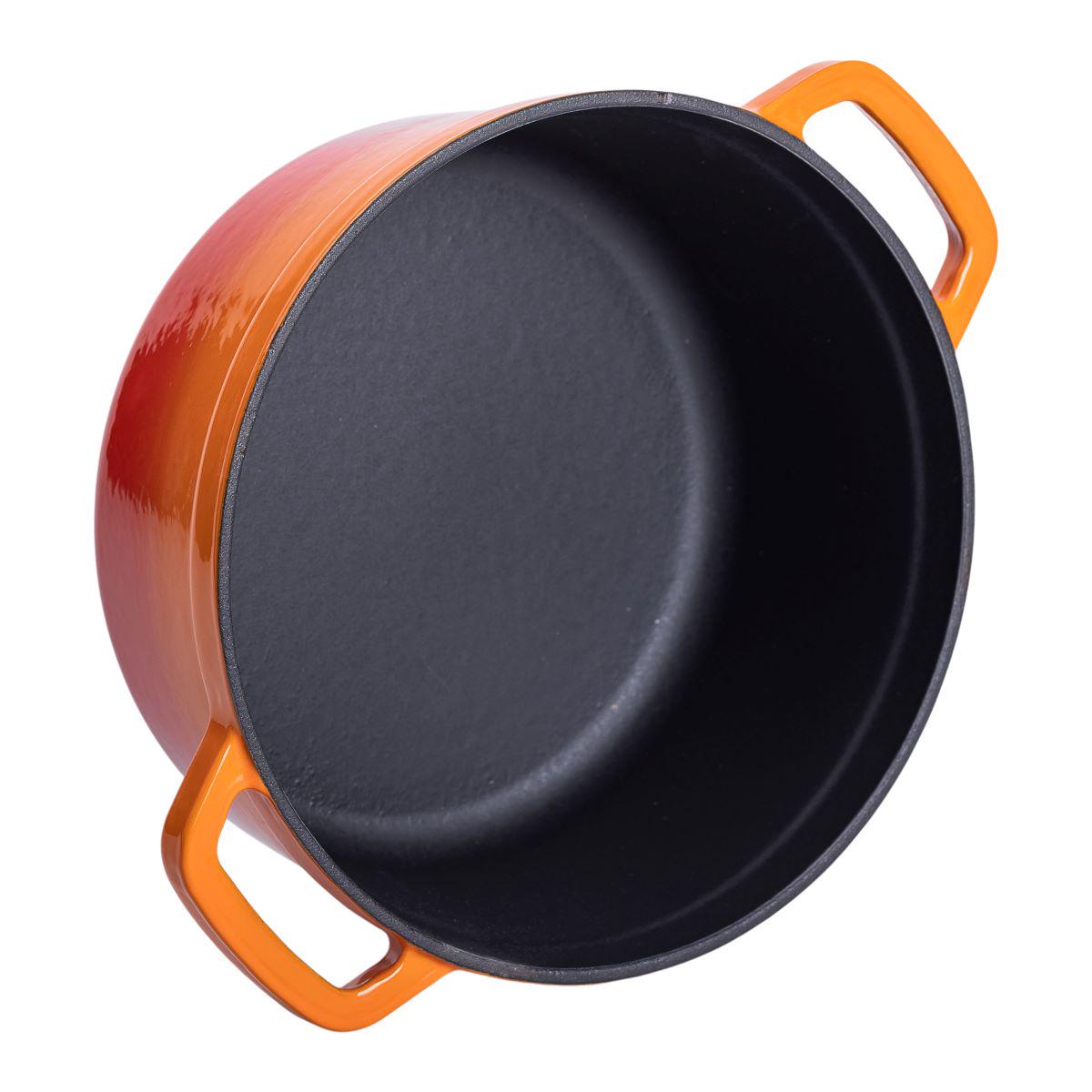 Кастрюля чугунная эмалированная с крышкой 3 л 24 см Оранжевый - фото 8 Кастрюля чугунная эмалированная с крышкой 3 л 24 см Оранжевый - фото 8