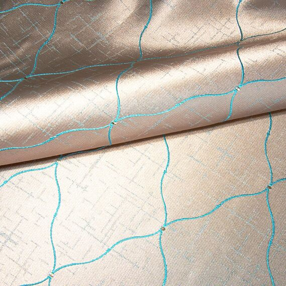Ткань портьерная жаккардовая IDEIA Нео Классика V-404 3,0 м Бронзовый/Бирюзовый (2200004079073)
