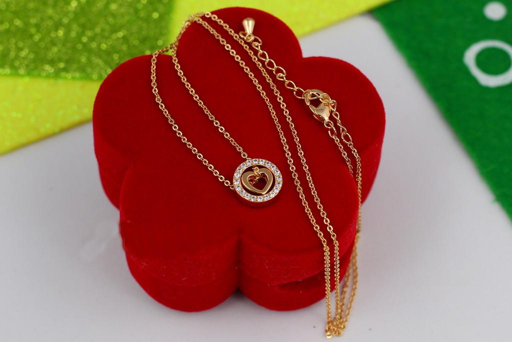 Набір ланцюг із кулоном Xuping Jewelry Серце 45 см Золотистий (1201437700)