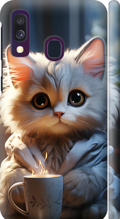 Чехол на Samsung Galaxy A40 2019 A405F White cat (5646m-1672-42517)