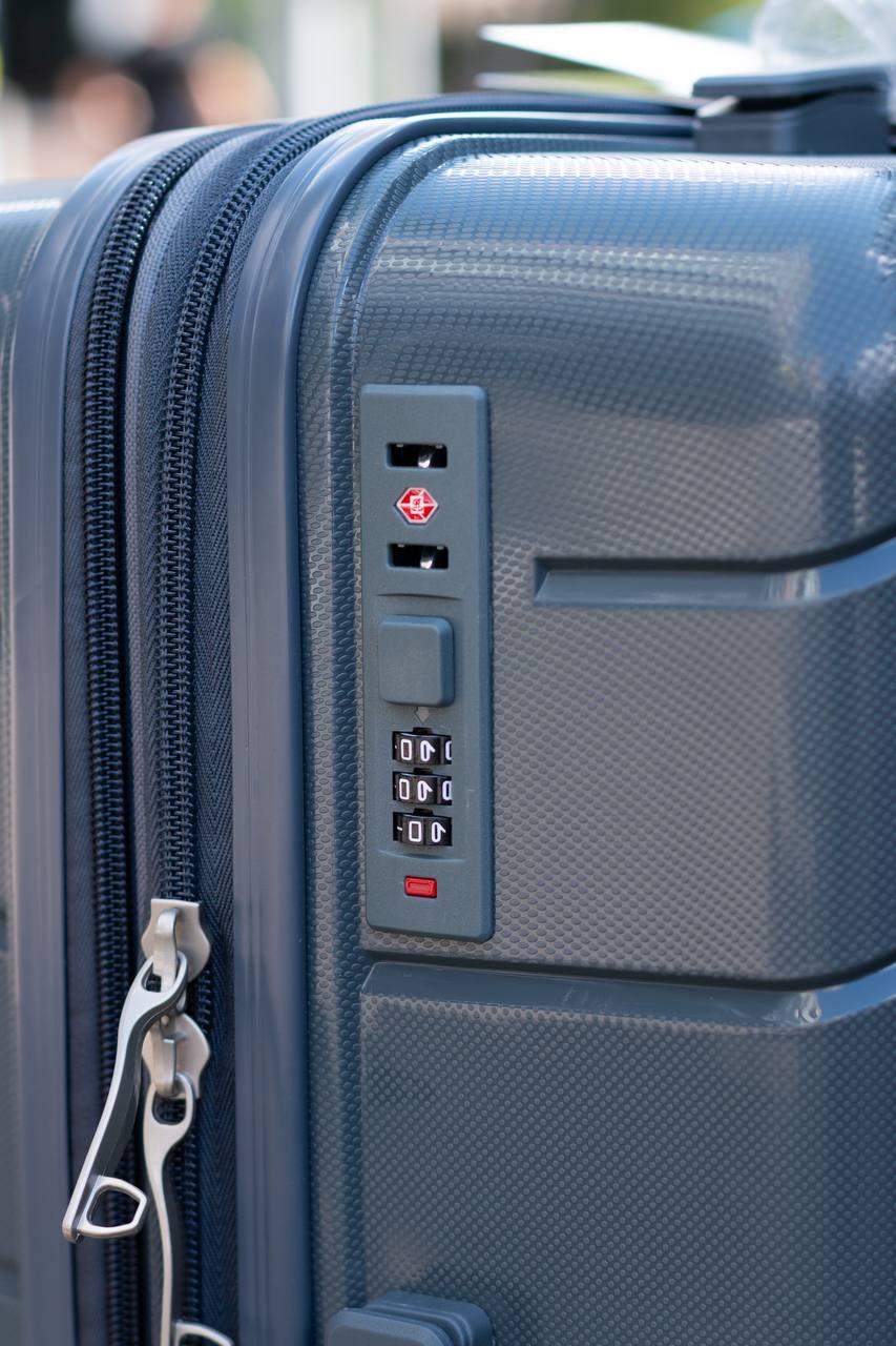 Чемодан пластиковый Nuri 1908 S Серый (11823461) - фото 4