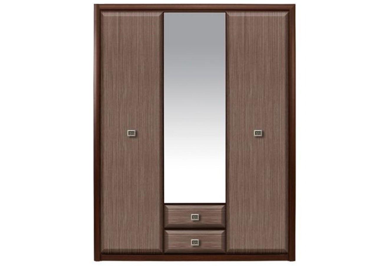 Шафа 3-дверна з 2 шухлядами Гербор Коен МДФ 164х57х208 Венге магія/штрокс (76115)