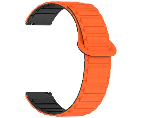 Ремешок Silicone Magnetic для смарт-часов Nothing CMF Watch Pro/Pro 2/Pro 3 22 мм Оранжево-черный