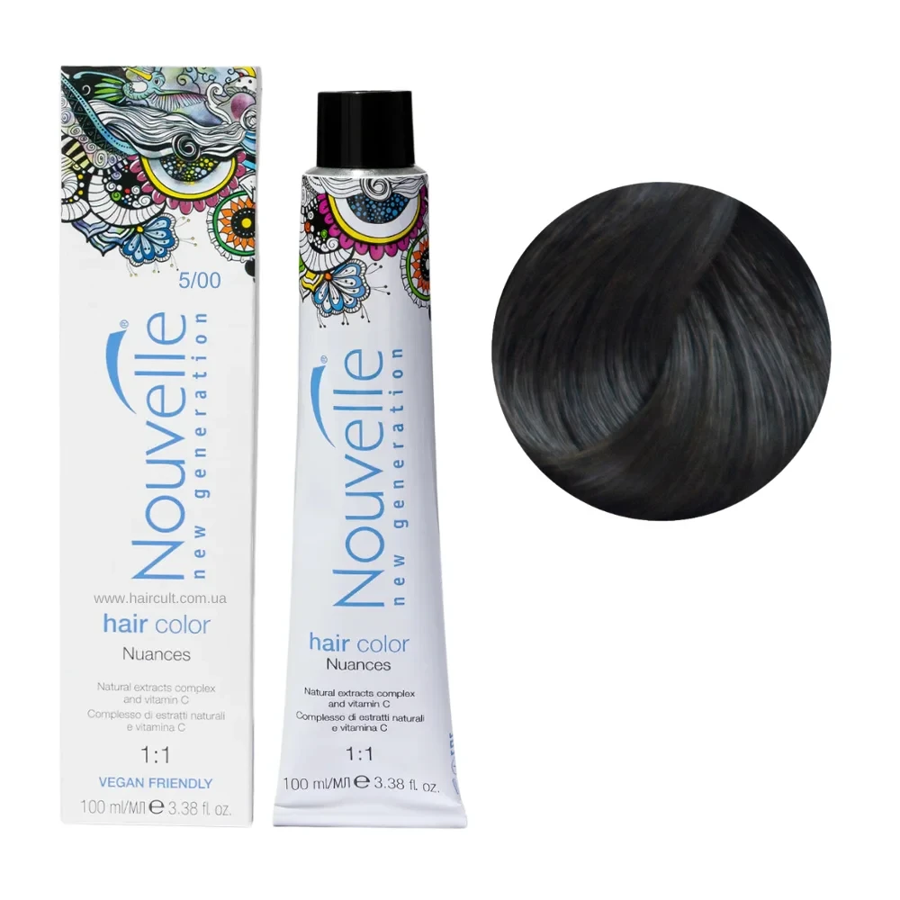 Краска для волос Nouvelle Hair Color 5/00 Светло-каштановый натуральный холодный 100 мл
