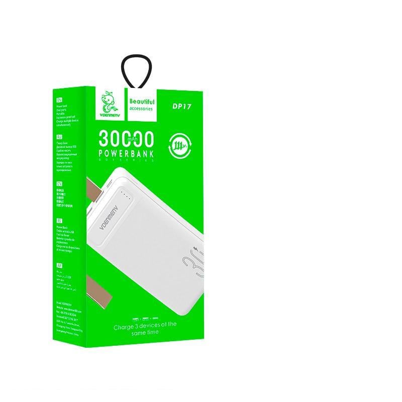 Павербанк Denmen DP17 li-polymer DC5 V/2,1 A 30000 mAh Белый (MOB-00-00911724)