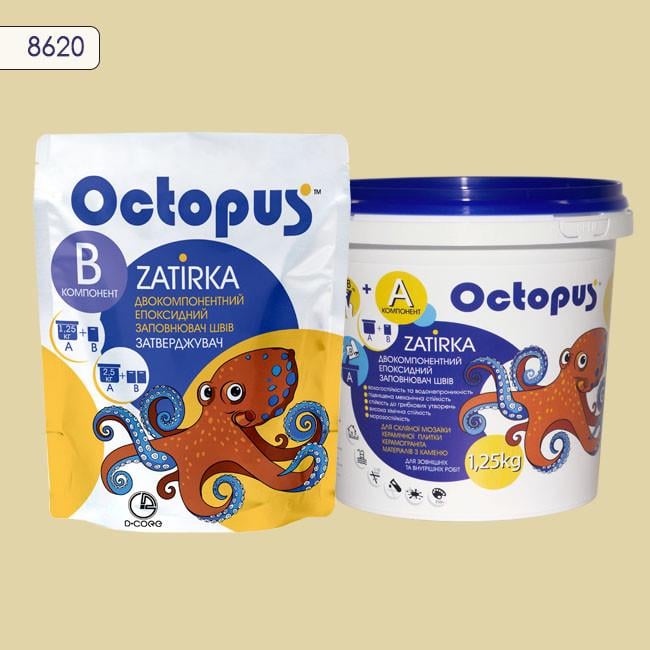 Затирка для плитки Octopus Zatirka 8620 эпоксидная 1,25 кг