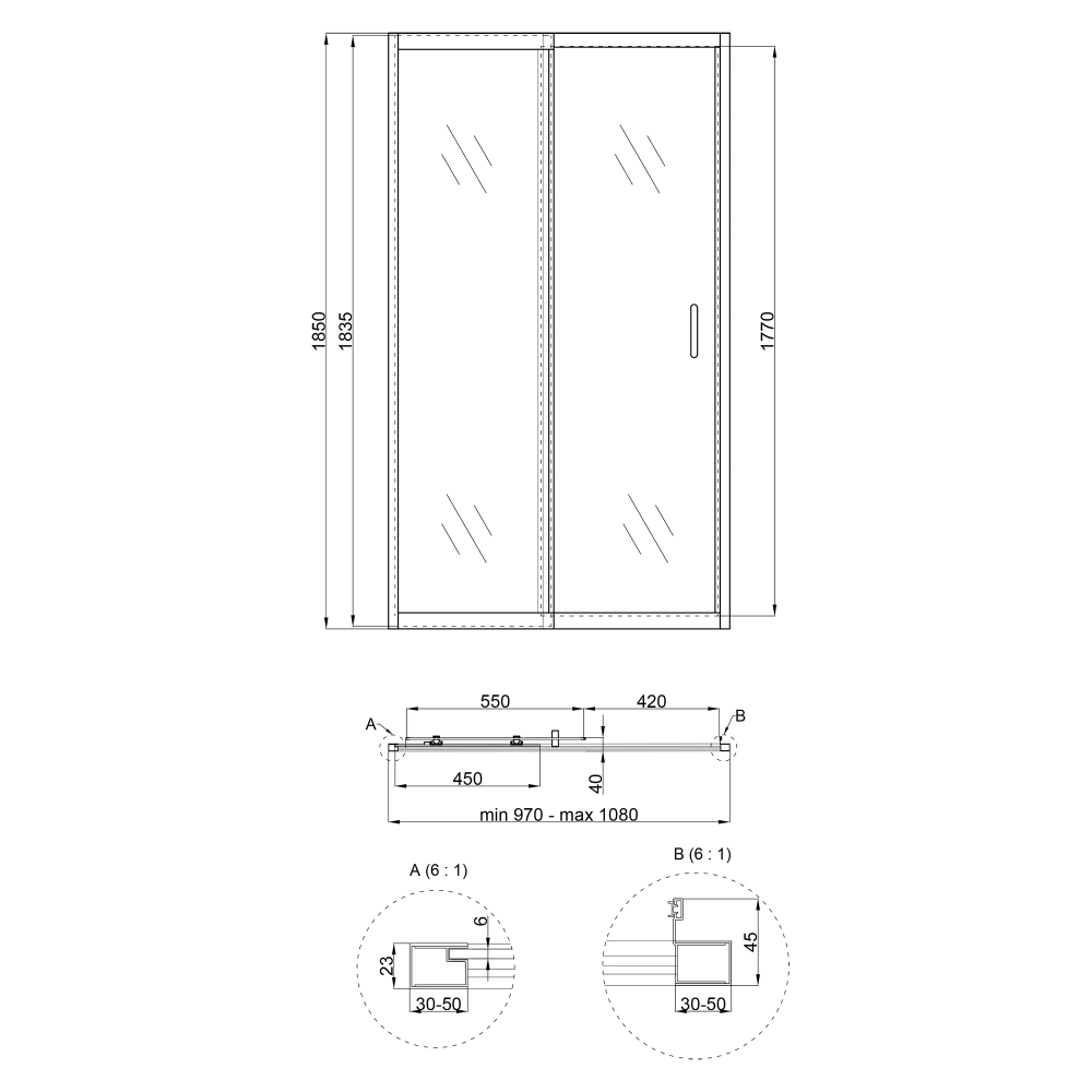 Душевая дверь в нишу Q-tap Taurus CRM201-11.C6 SD00039722 - фото 10