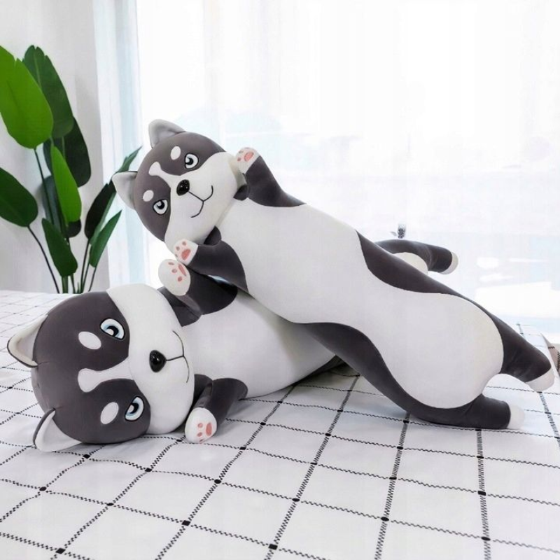 М'яка іграшка-подушка плюшева Хаскі 71 см Темно-сірий (2529632872) - фото 3