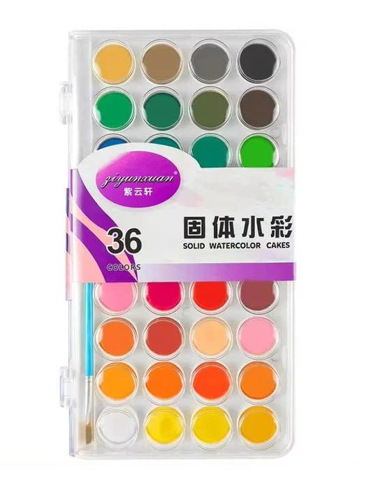 Краски акварельные 36 цв с кисточкой (WW01832ST)