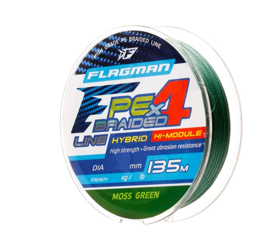 Шнур Flagмan PE Hybrid F4 мossGreen 135 м 0,16 мм, 9,1 кг 20lb