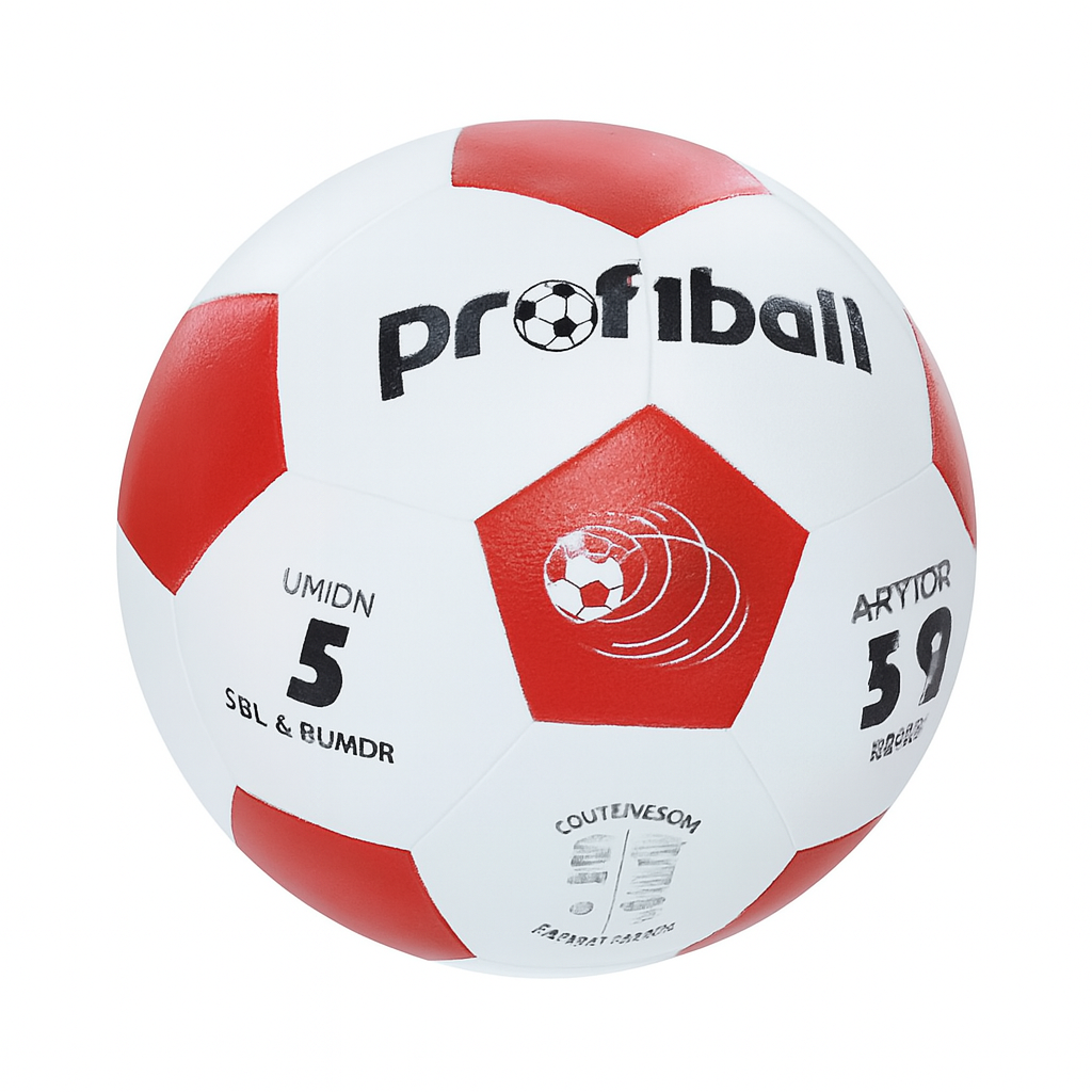Мяч футбольный PROFIBALL VA-0014-1 гладкий 5 размер Белый с красным (29875801)