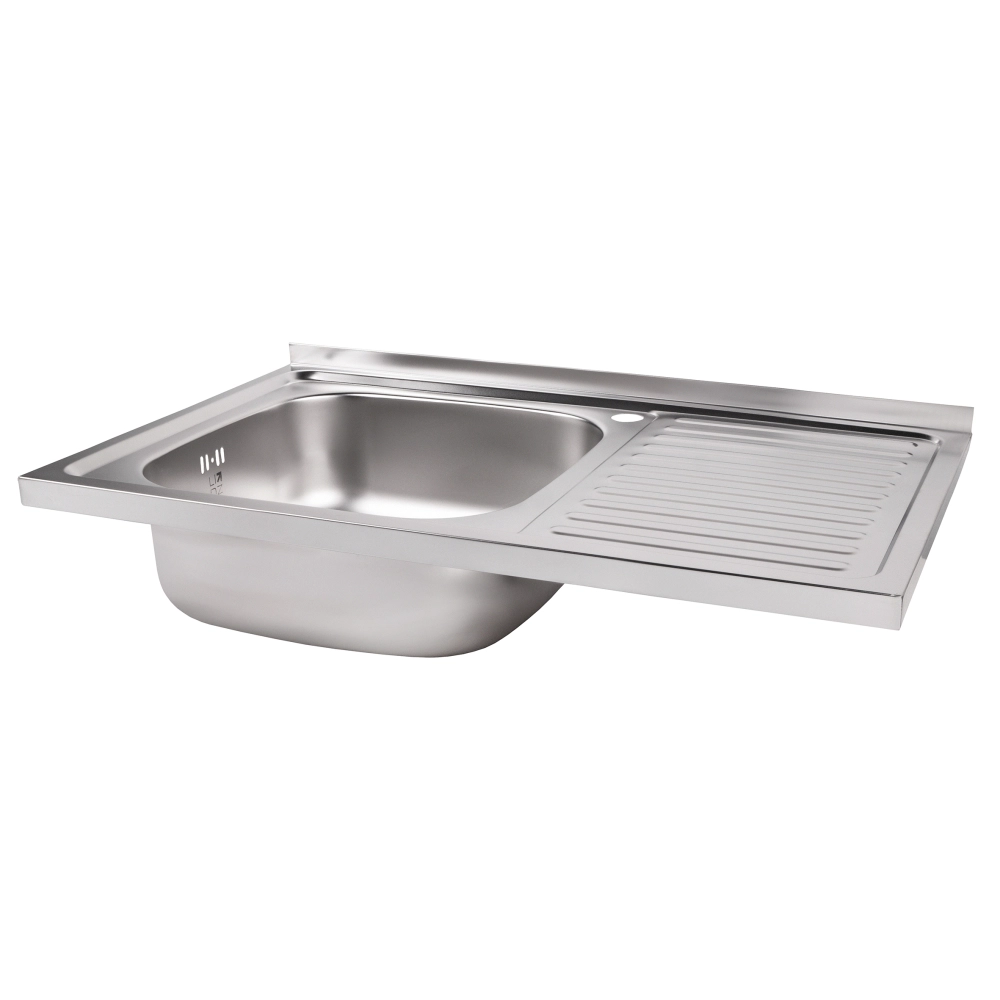 Мийка кухонна Lidz 5080-L з нержавіючої сталі прямокутна накладна 0,8 мм Satin (LIDZ5080LSAT08)