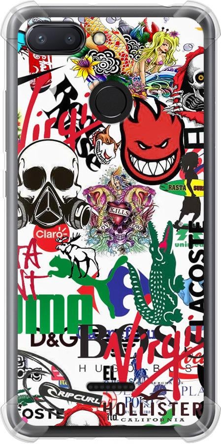 Чехол на Xiaomi Redmi 6 Many different logos (4022sp-1521-42517)
