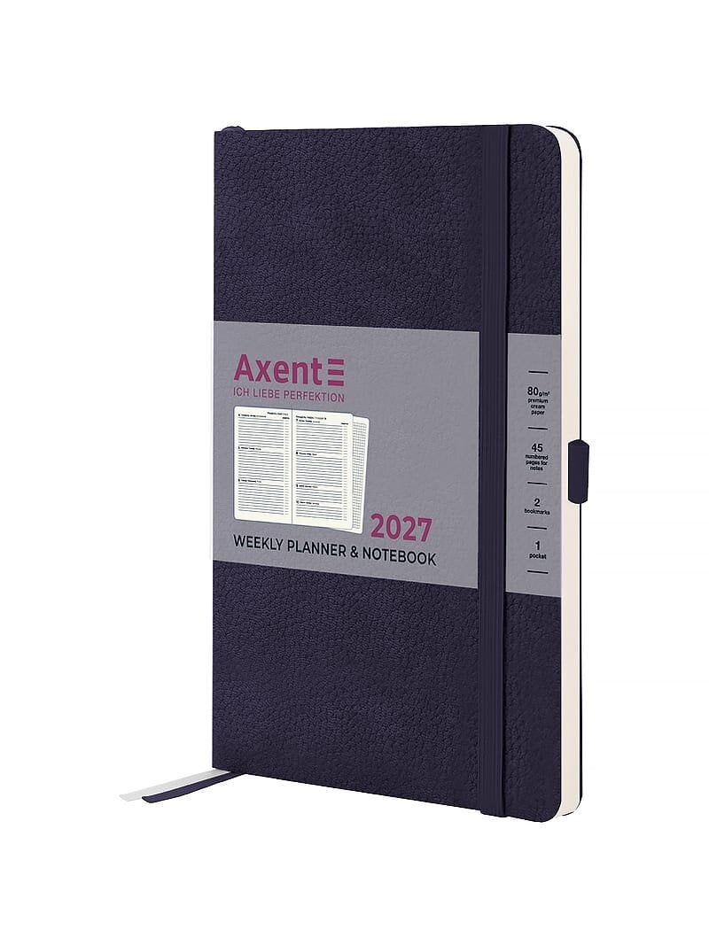 Еженедельник Axent 2027 Partner Soft Skin 125x195 мм Синий (8509-27-02-A) Еженедельник Axent 2027 Partner Soft Skin 125x195 мм Синий (8509-27-02-A)