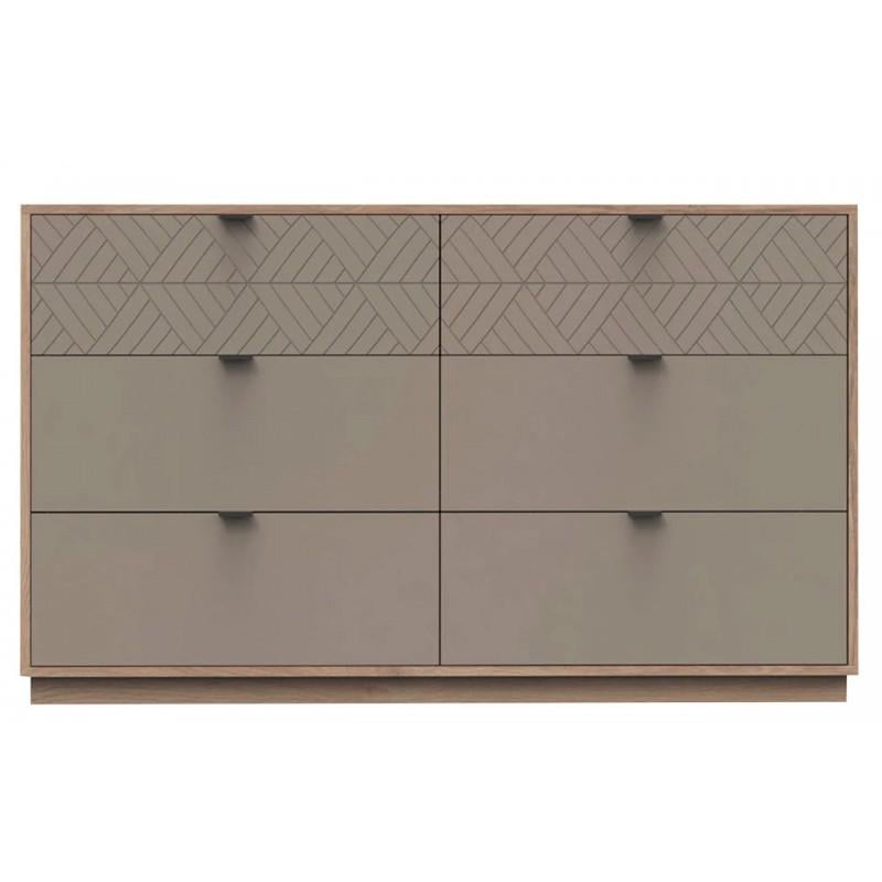 Комод Світ Меблів Грейс 3Ш 3Ш в гостиную/прихожую/спальню/детскую 1640х520х880 мм из ДСП Дуб королевский/Капучино лак