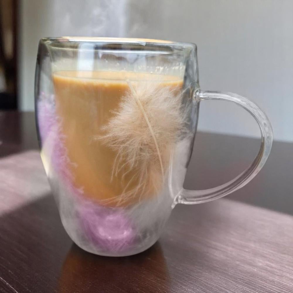 Чашка с двойным дном и перьями Feather с двойным дном 330 мл