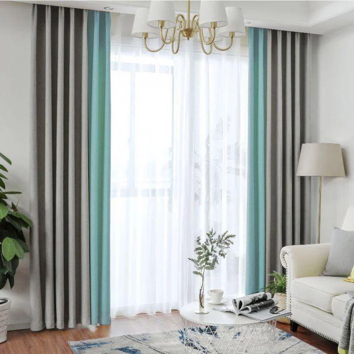 Комплект штор Academy Gardin Модерн 300х250 см 2 шт. Серый/Мятный