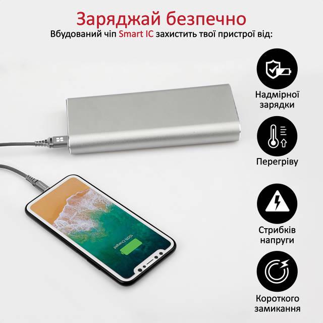 Кабель Promate NerveLink-i USB-Lightning 2.4А 1,2 м Grey - фото 5