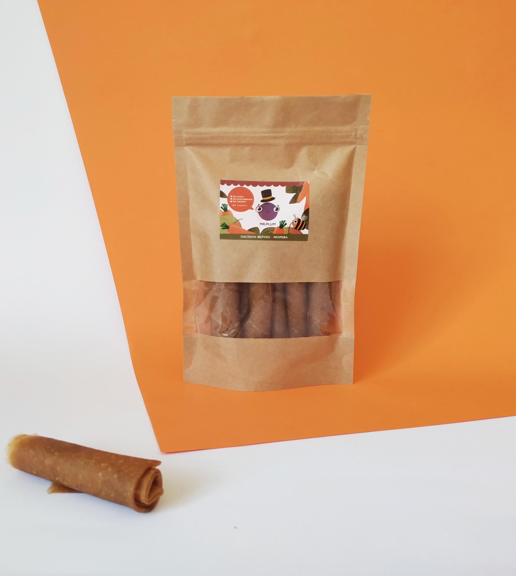 Пастила натуральная Mr.Plum Яблоко-Морковь 100 г - фото 2 Пастила натуральная Mr.Plum Яблоко-Морковь 100 г - фото 2