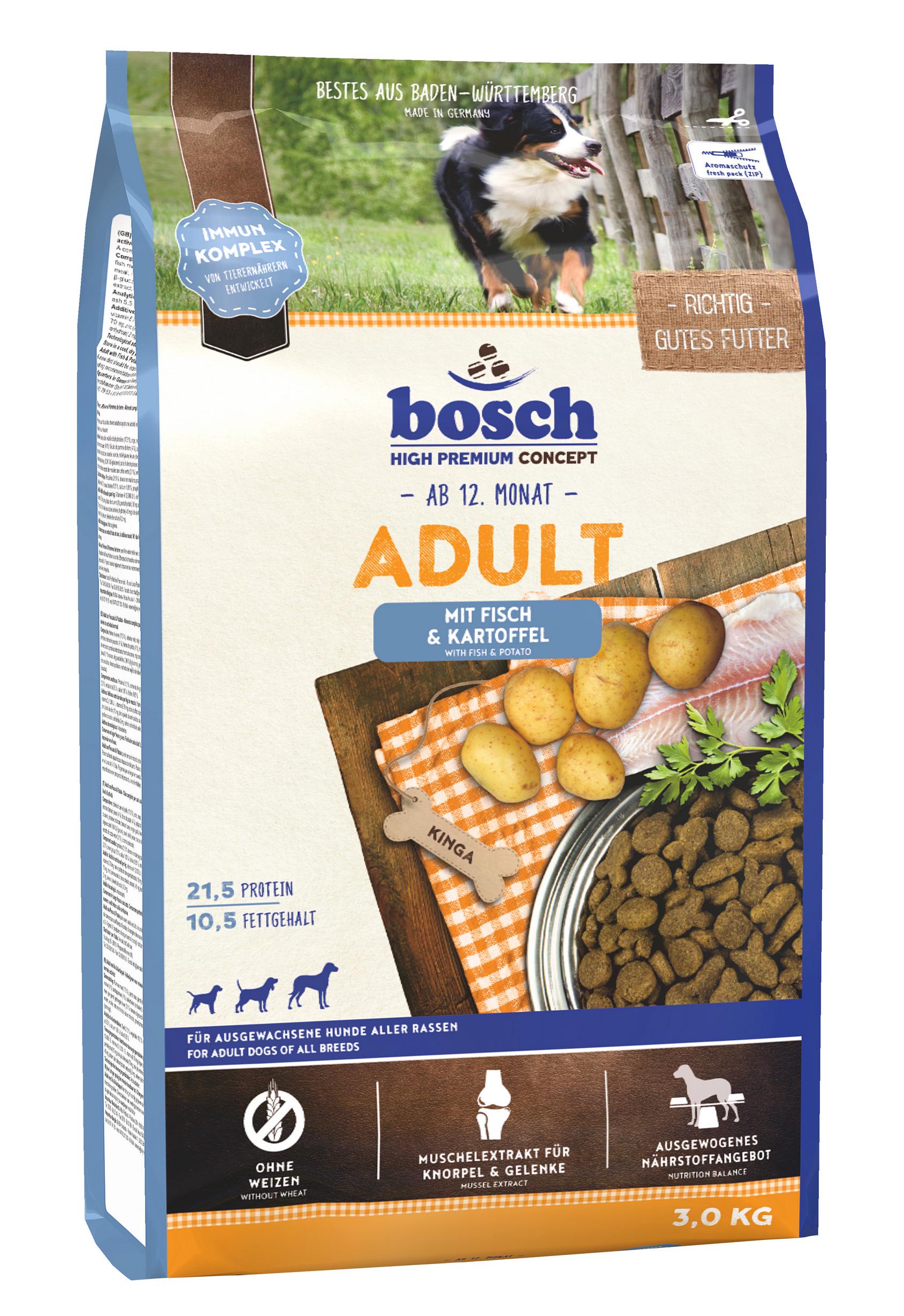 Сухой корм для взрослых собак Bosch Fish and Potato с рыбой и картофелем 3 кг