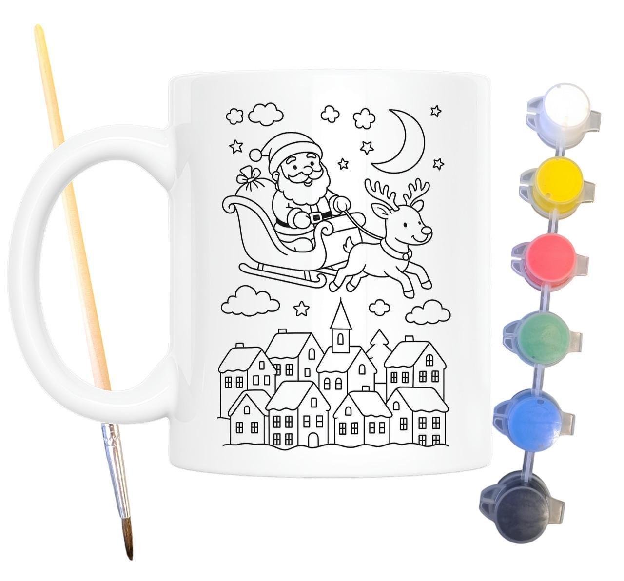 Набор для творчества кружка раскраска Подарки на Рождество и Новый Год 330 мл Белый (КР0139)