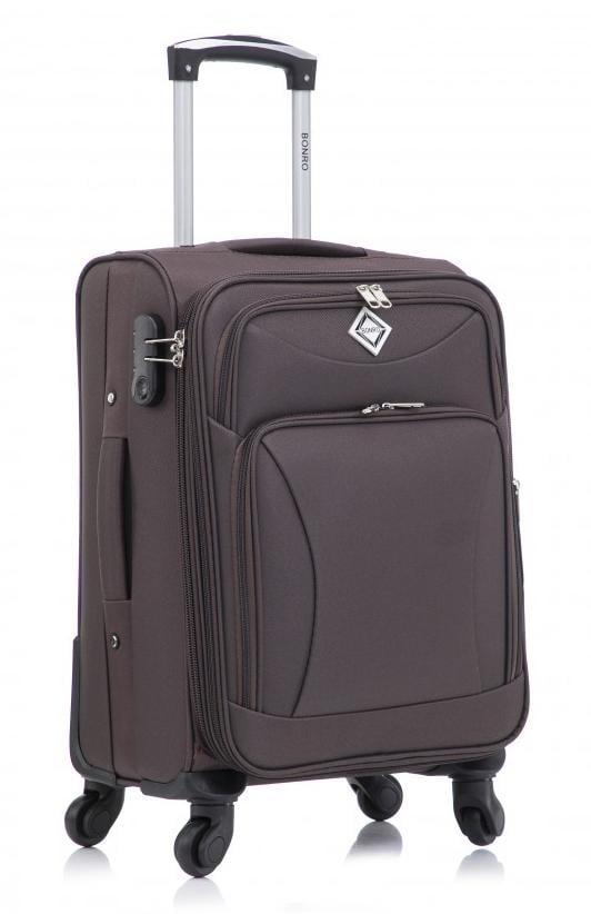 Валіза Bonro Tourist маленька на 4 колесах Коричневий (10132003) - фото 1 Валіза Bonro Tourist маленька на 4 колесах Коричневий (10132003) - фото 1