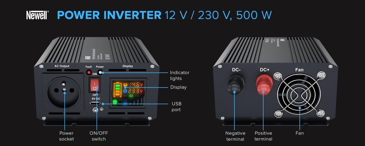 Інвертор 12220 Newell з чистою синусоїдою 500 Вт (1975442446) - фото 10