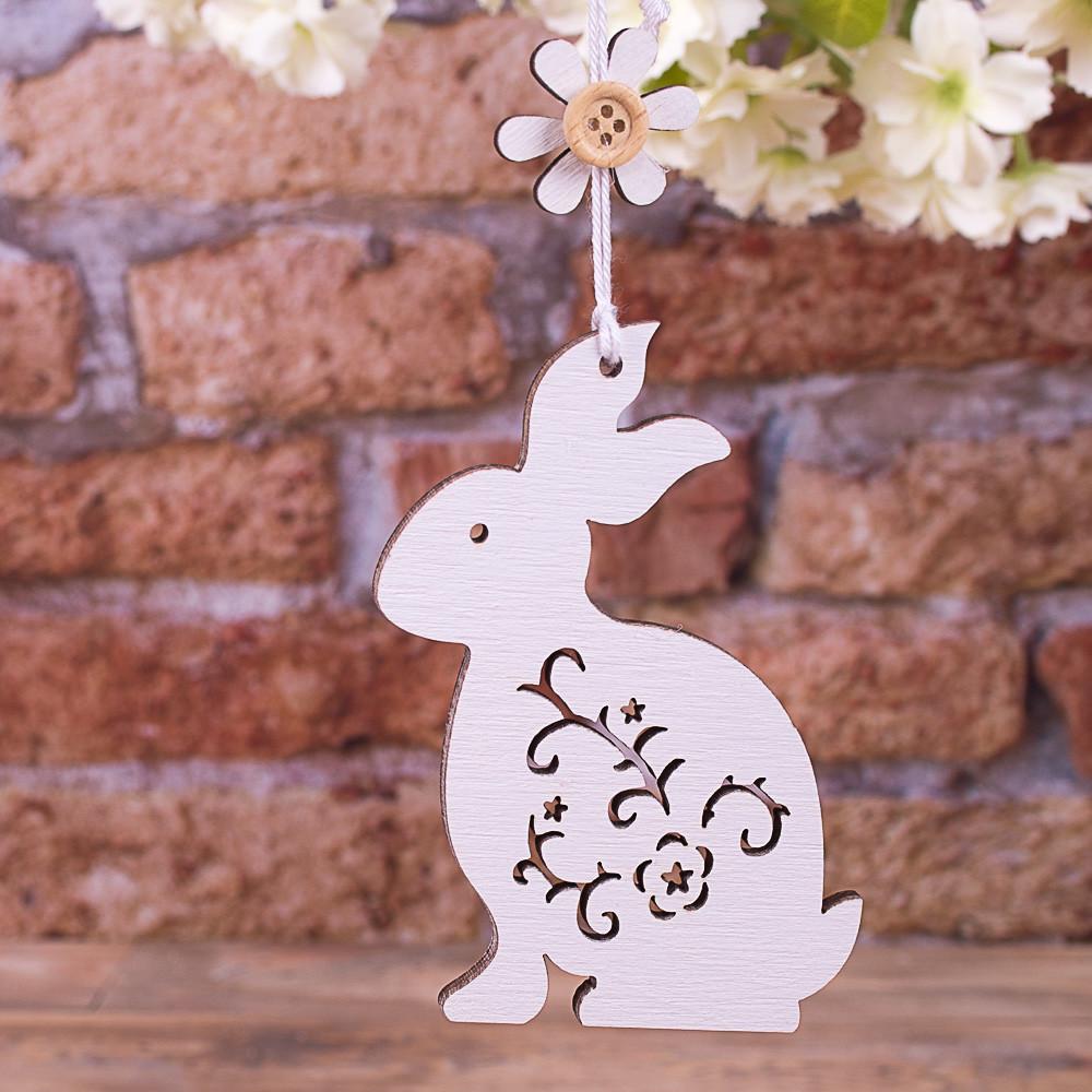 Подвеска Зайчик ажурный Белый (4435)