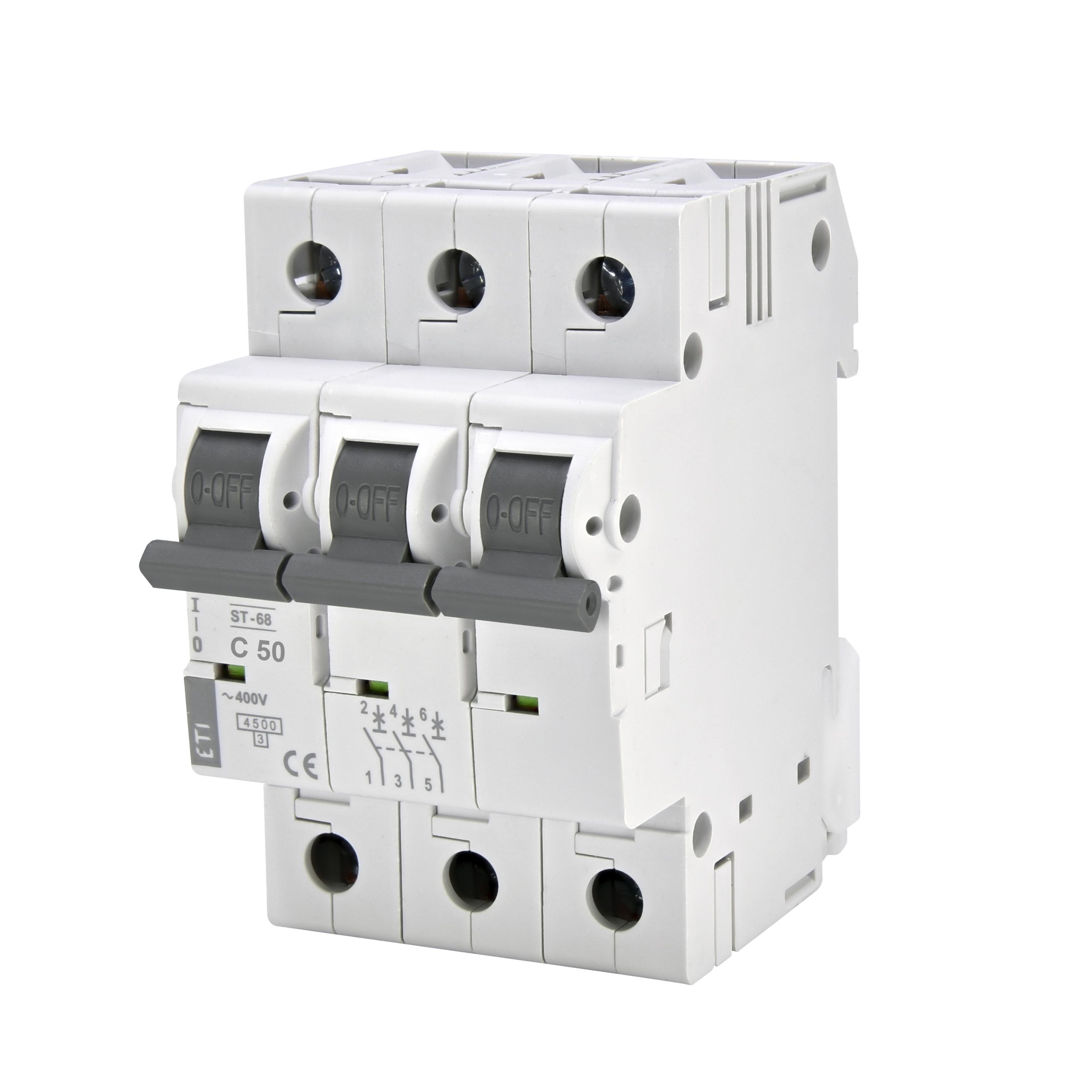 Автоматичний вимикач ETI ST-68 3P 50A C 4,5 kA 2185321
