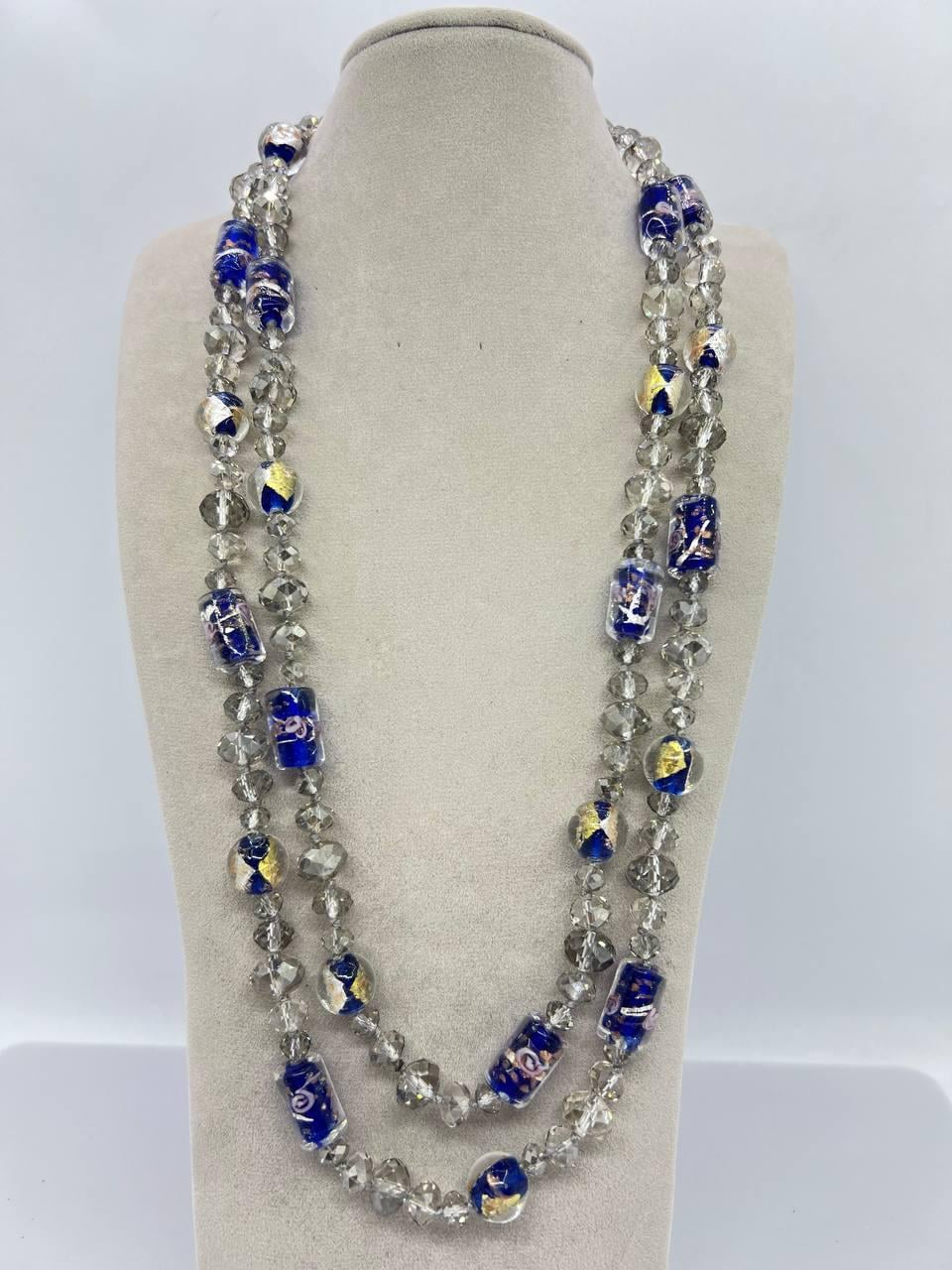 Бусы муранское стекло 12 мм 120 см Разноцветный (11097)