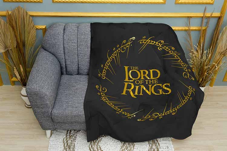 Плед The Lord of the rings Gold Logo плюш двухслойный 135х150 см