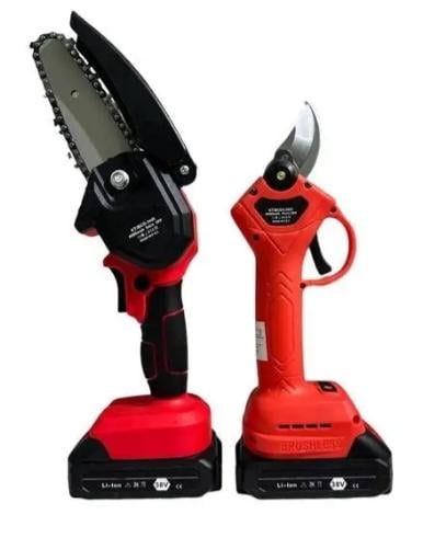 Секатор аккумуляторный Primatec AD-227 2в1 с пилой цепочной мини 2 АКБ 48V в кейсе (21667507)