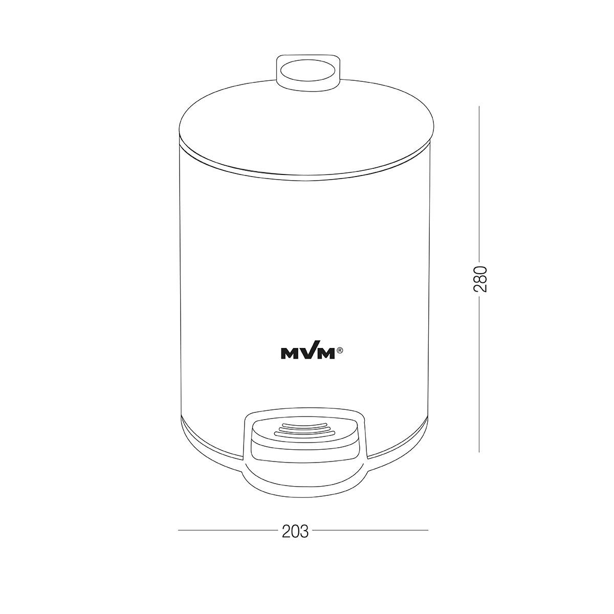 Ведро для мусора MVM BIN-16 5L SS с крышкой и педалью 5 л Сатин (211983) - фото 2