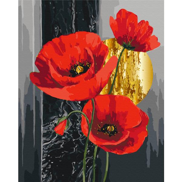 Картина по номерам Brushme Красные маки из хлопчатобумажного полотна 40x50 см (6-83-BS54558)