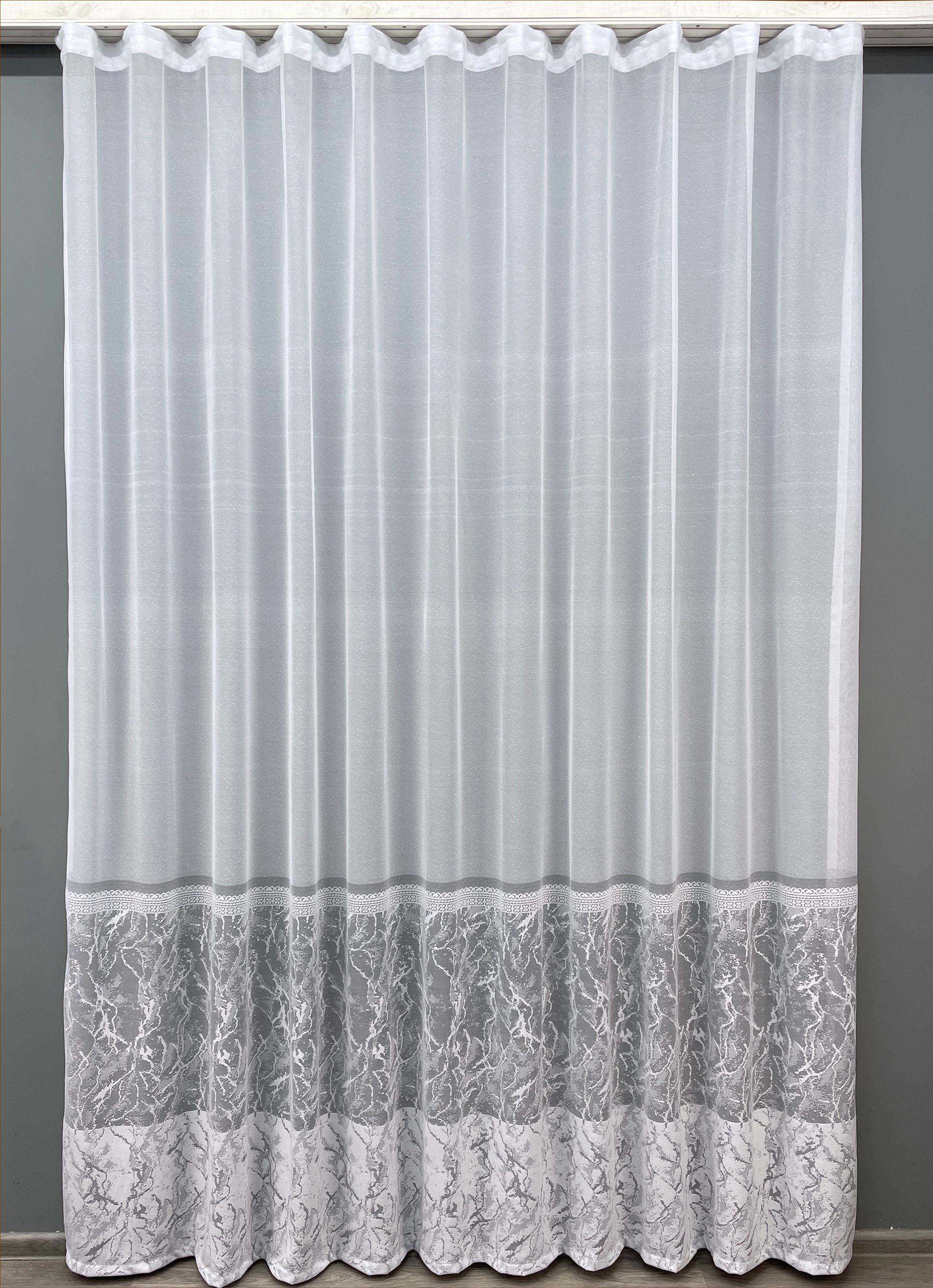 Тюль VR-Textil 1431т Greta Жаккард 300х270 см Белый/Серый (42-0257)