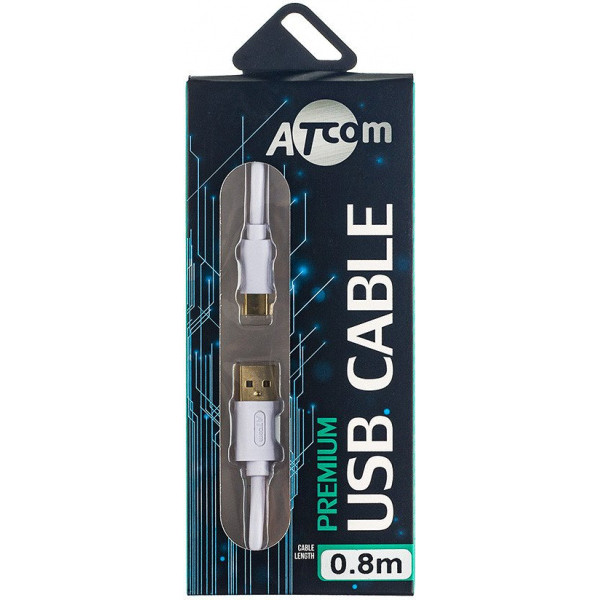 Кабель Atcom USB 2.0 AM/USB type C 0.8 м Білий (17425)