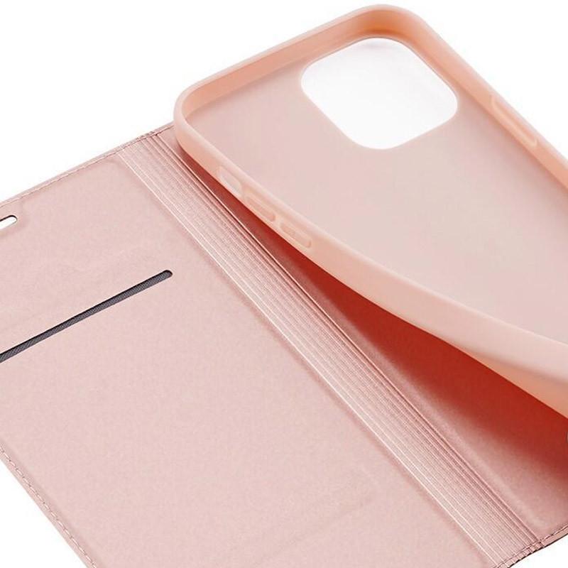 Противоударный Чехол-книжка Dux Ducis с карманом для визиток для Apple iPhone 13 Pro (6.1") Rose Gold - фото 2